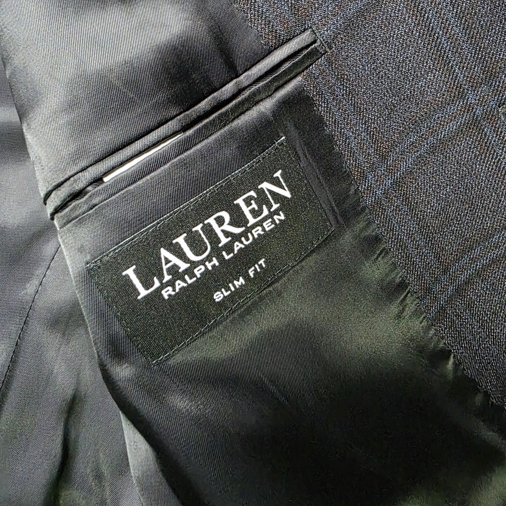 Ralph‎ Lauren Black Label Sport Coat Mens 38R Windowpane Blazer Suit Jacket Gray - Picture 8 of 13